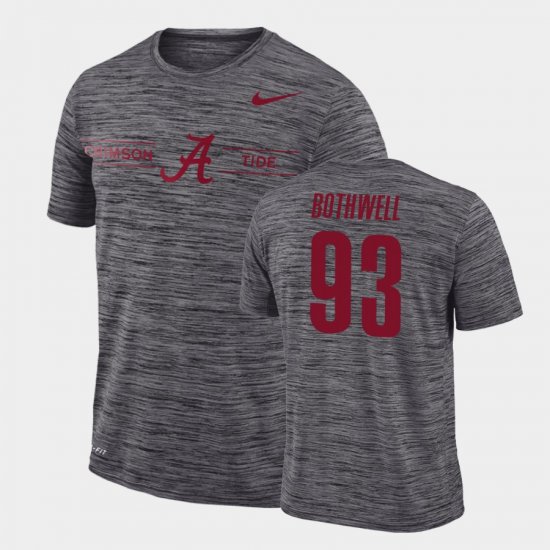 #93 Landon Bothwell GFX Velocity Alabama Crimson Tide Sideline Legend Performance Mens Gray T-Shirts 708411-275