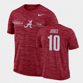 #10 Mac Jones GFX Velocity University of Alabama Sideline Legend Performance Men's Crimson T-Shirts 184348-222