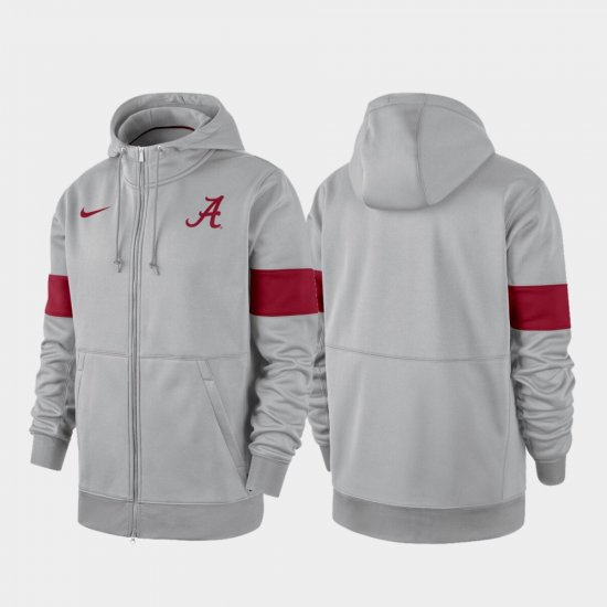 2019 Sideline Therma-FIT Bama Performance Full-Zip Men Gray Hoodie 412999-982