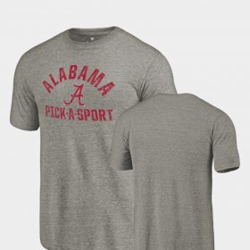 Pick-A-Sport Alabama Crimson Tide Tri-Blend Distressed Men's Gray T-Shirts 969546-762