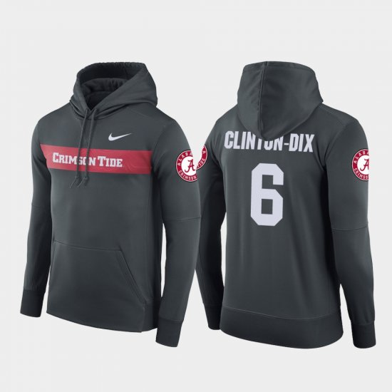 #6 Ha Ha Clinton-Dix Sideline Seismic Alabama Crimson Tide Football Performance Men\'s Anthracite Hoodies 943440-629