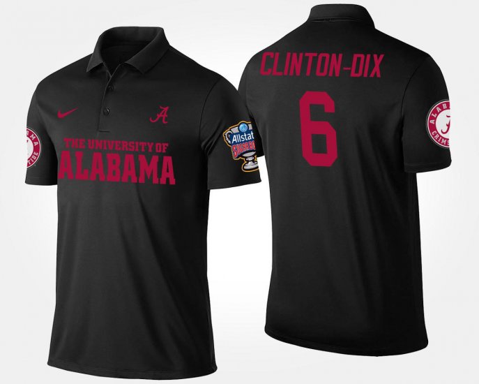 #6 Ha Ha Clinton-Dix Bowl Game Alabama Crimson Tide Sugar Bowl Name and Number Mens Black Polo 404104-798