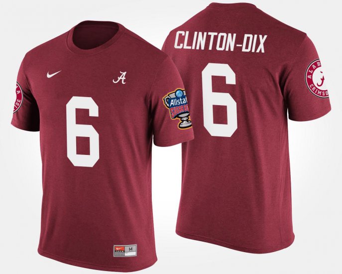 #6 Ha Ha Clinton-Dix Bowl Game Bama Sugar Bowl Men\'s Crimson T-Shirts 817901-702