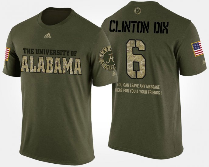 #6 Ha Ha Clinton-Dix Military Alabama Crimson Tide Short Sleeve With Message Men Camo T-Shirt 503876-291