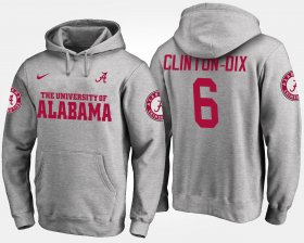 #6 Ha Ha Clinton-Dix Name and Number University of Alabama Men's Gray Hoodies 375978-902