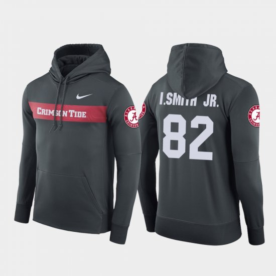 #82 Irv Smith Jr. Sideline Seismic Alabama Crimson Tide Football Performance Mens Anthracite Hoodies 884670-711