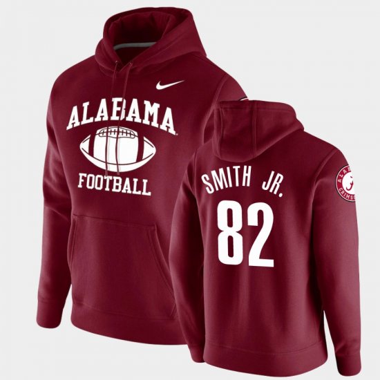 #82 Irv Smith Jr. Retro Football Alabama Crimson Tide Pullover Men\'s Crimson Hoodie 847026-671