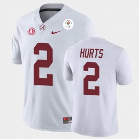 #2 Jalen Hurts 2021 Rose Bowl University of Alabama Champions Mens White Jerseys 685671-231
