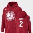 #2 Jalen Hurts Champ Drive Bama Football Performance Men's Crimson Hoodies 425896-575