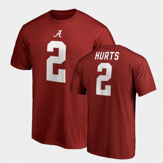 #2 Jalen Hurts College Legends Bama Name & Number Men Crimson T-Shirt 585182-245