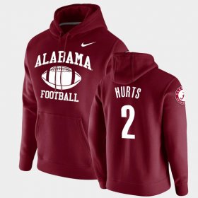 #2 Jalen Hurts Retro Football Bama Pullover Men Crimson Hoodies 407469-795