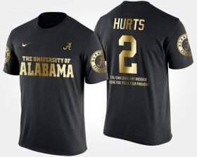 #2 Jalen Hurts Gold Limited Bama Short Sleeve With Message Men Black T-Shirt 889952-265 #2 Jalen Hurts Gold Limited Bama Short Sleeve With Message Men Black T-Shirt 889952-265