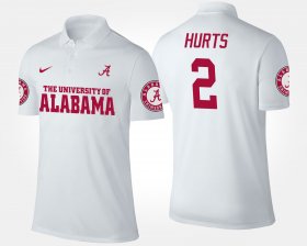 #2 Jalen Hurts Name and Number Alabama Men's White Polo 630831-479