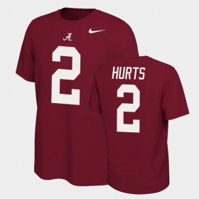 #2 Jalen Hurts Name and Number Bama Name & Number Retro Men's Crimson T-Shirts 955622-521