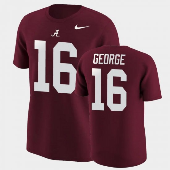 #16 Jayden George College Football Bama Name & Number Men\'s Crimson T-Shirt 551143-753