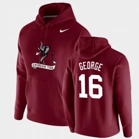 #16 Jayden George Vintage School Logo Alabama Pullover Mens Crimson Hoodies 331628-397