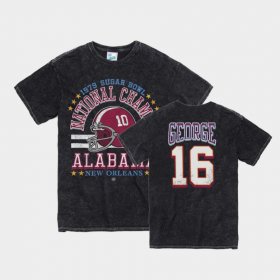 #16 Jayden George Vintage Tubular University of Alabama 1979 Sugar Bowl Mens Black T-Shirts 424346-520