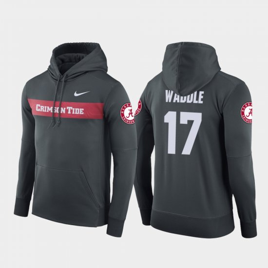 #17 Jaylen Waddle Sideline Seismic University of Alabama Football Performance Men\'s Anthracite Hoodies 536154-844