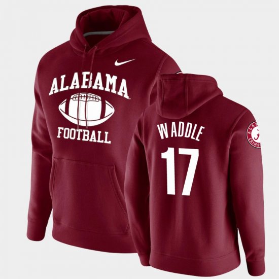 #17 Jaylen Waddle Retro Football Bama Pullover Men\'s Crimson Hoodies 831173-939