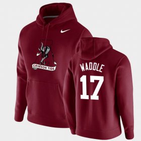 #17 Jaylen Waddle Vintage School Logo Bama Pullover Men Crimson Hoodie 285326-671