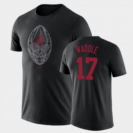#17 Jaylen Waddle Football Icon Alabama Crimson Tide Legend Men\'s Black T-Shirt 696668-487