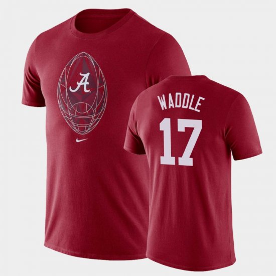 #17 Jaylen Waddle Football Icon Bama Legend Mens Crimson T-Shirt 261360-799