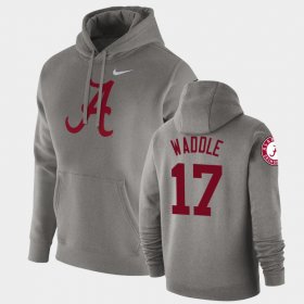 #17 Jaylen Waddle Vault Logo Club Bama Fleece Pullover Mens Heathered Gray Hoodie 422679-206