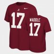 #17 Jaylen Waddle Name and Number Alabama Crimson Tide Name & Number Retro Men's Crimson T-Shirt 473698-528