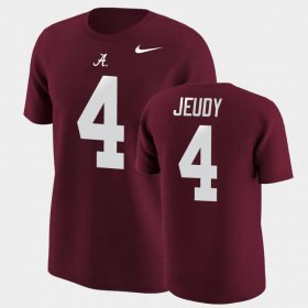 #4 Jerry Jeudy College Football University of Alabama Name & Number Mens Crimson T-Shirts 933292-171