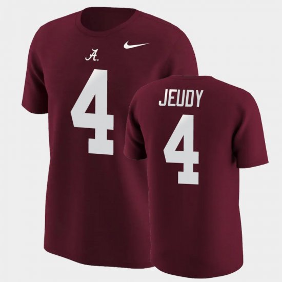 #4 Jerry Jeudy College Football University of Alabama Name & Number Mens Crimson T-Shirts 933292-171
