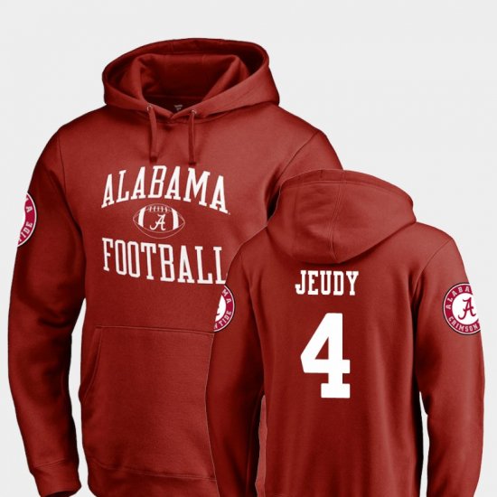 #4 Jerry Jeudy Neutral Zone Bama College Football Men Crimson Hoodies 761268-584