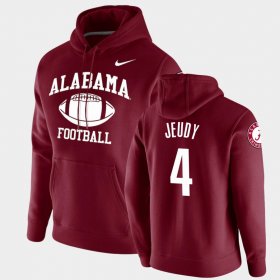 #4 Jerry Jeudy Retro Football Bama Pullover Mens Crimson Hoodies 757103-499