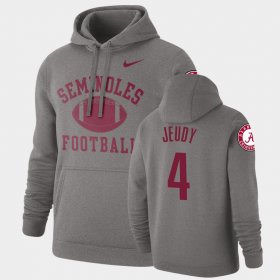 #4 Jerry Jeudy Retro Football Bama Pullover Men's Heathered Gray Hoodie 548540-515