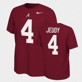 #4 Jerry Jeudy Name and Number University of Alabama Name & Number Retro Men Crimson T-Shirts 629960-769