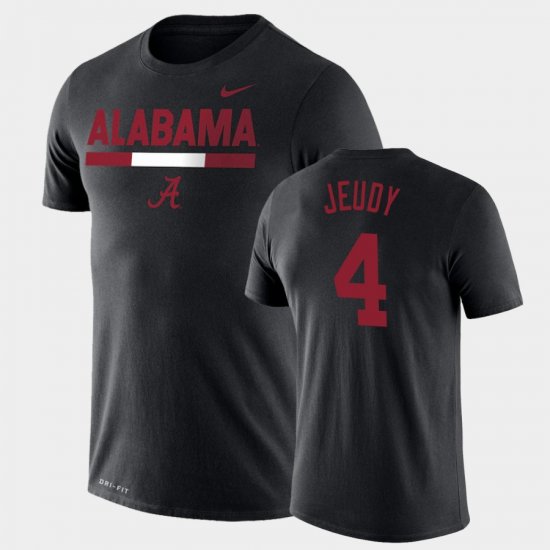 #4 Jerry Jeudy Team DNA Bama Legend Performance Men Black T-Shirts 692562-920