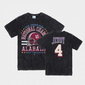 #4 Jerry Jeudy Vintage Tubular University of Alabama 1979 Sugar Bowl Mens Black T-Shirts 970290-278