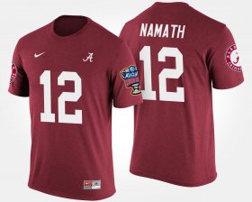 #12 Joe Namath Bowl Game Alabama Crimson Tide Sugar Bowl Men's Crimson T-Shirt 237813-493