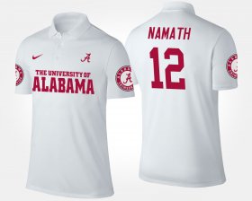 #12 Joe Namath Name and Number Bama Mens White Polo 730463-527