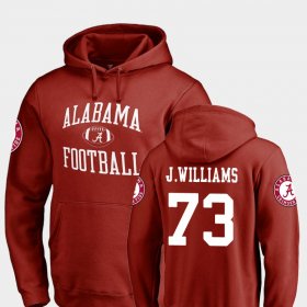 #73 Jonah Williams Neutral Zone Alabama Crimson Tide College Football Men Crimson Hoodie 214535-622