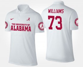 #73 Jonah Williams Name and Number Alabama Crimson Tide Mens White Polo 581449-883 #73 Jonah Williams Name and Number Alabama Crimson Tide Mens White Polo 581449-883
