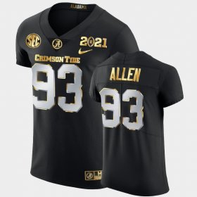 #93 Jonathan Allen 2021 National Championship University of Alabama Golden Edition Men's Black Jersey 752471-943