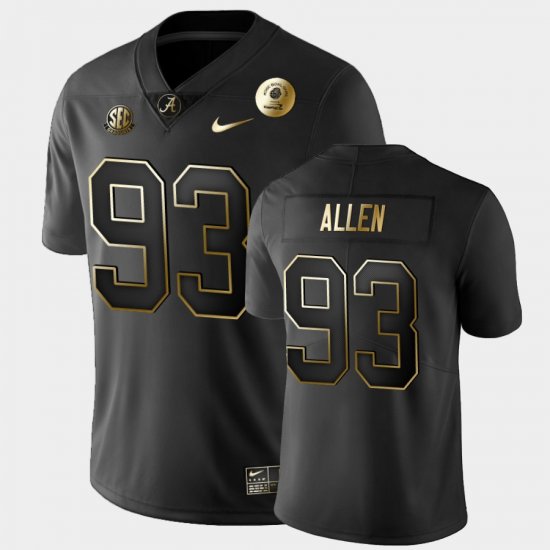 #93 Jonathan Allen 2021 Rose Bowl Alabama Golden Edition Mens Black Jerseys 363568-661