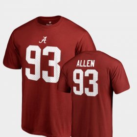 #93 Jonathan Allen College Legends Alabama Crimson Tide Name & Number Mens Crimson T-Shirt 180333-926