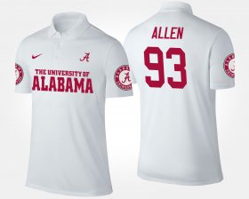 #93 Jonathan Allen Name and Number Alabama Men White Polo 335134-956 #93 Jonathan Allen Name and Number Alabama Men White Polo 335134-956