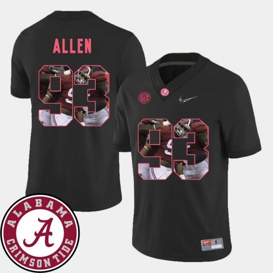 #93 Jonathan Allen Pictorial Fashion Alabama Football Mens Black Jerseys 350375-495