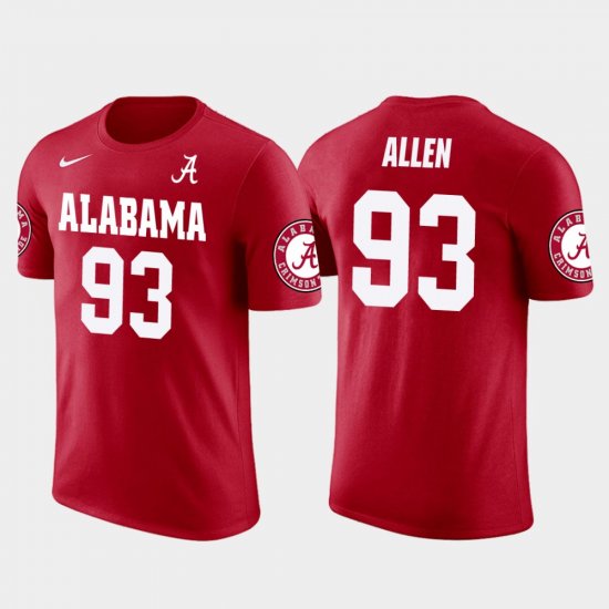 #93 Jonathan Allen Future Stars Bama Washington skins Football Men Red T-Shirt 671485-540