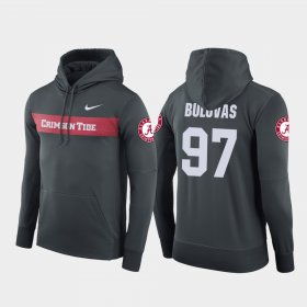#97 Joseph Bulovas Sideline Seismic Alabama Crimson Tide Football Performance Mens Anthracite Hoodies 322368-144