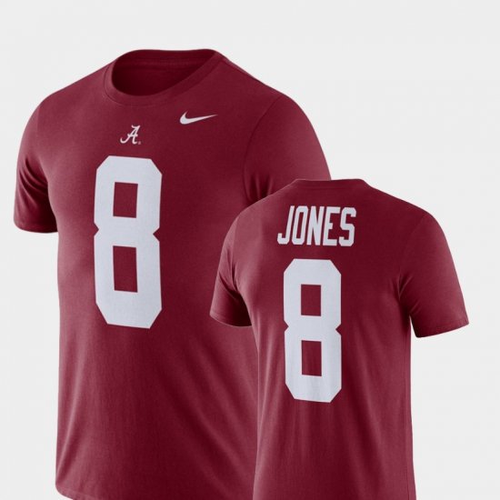 #8 Julio Jones Name and Number Bama Football Performance Men\'s Crimson T-Shirt 711343-486