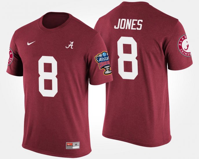 #8 Julio Jones Bowl Game Alabama Sugar Bowl Men\'s Crimson T-Shirts 144595-875