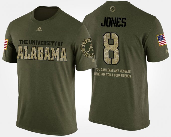 #8 Julio Jones Military University of Alabama Short Sleeve With Message Men Camo T-Shirt 475462-755
